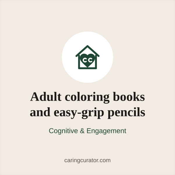 Adult coloring books and easy-grip pencils