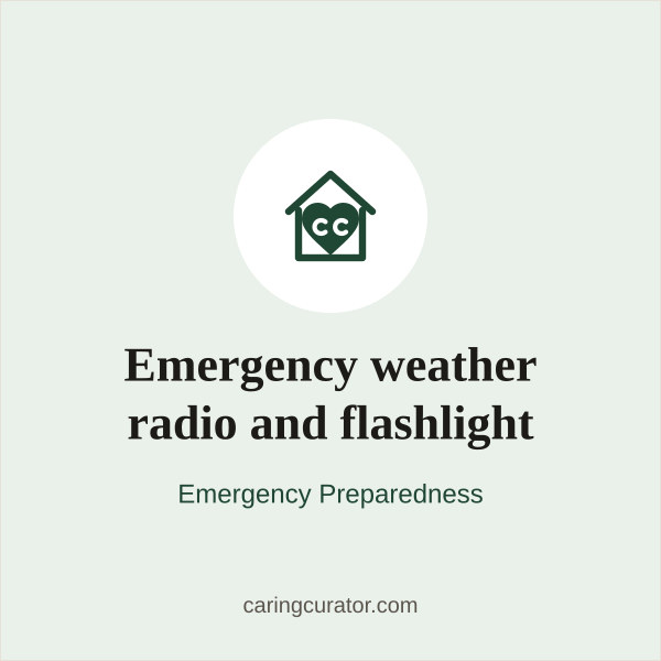 Emergency weather radio and flashlight