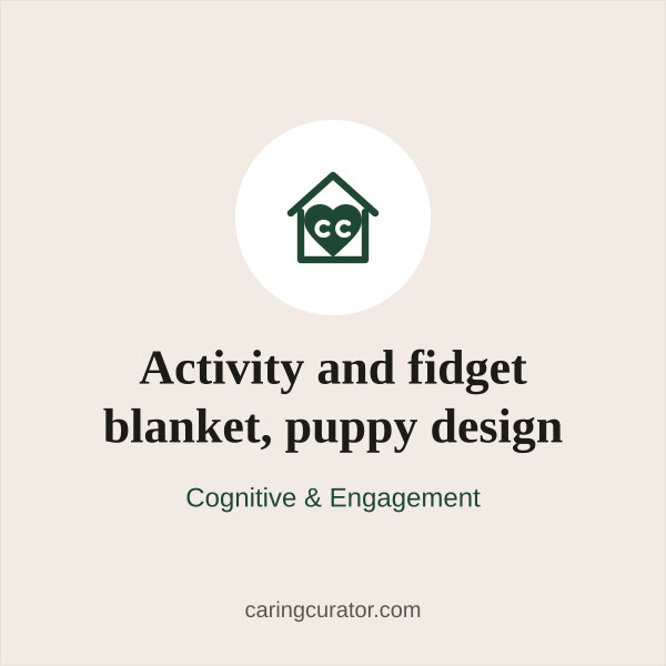 Activity and fidget blanket, puppy design