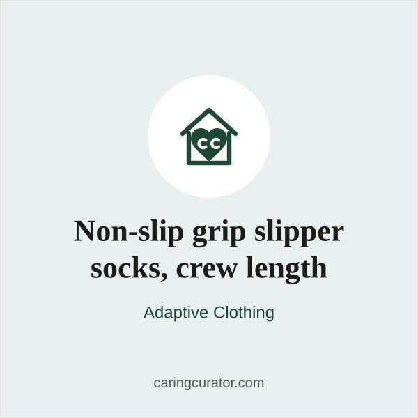 Non-slip grip slipper socks, crew length