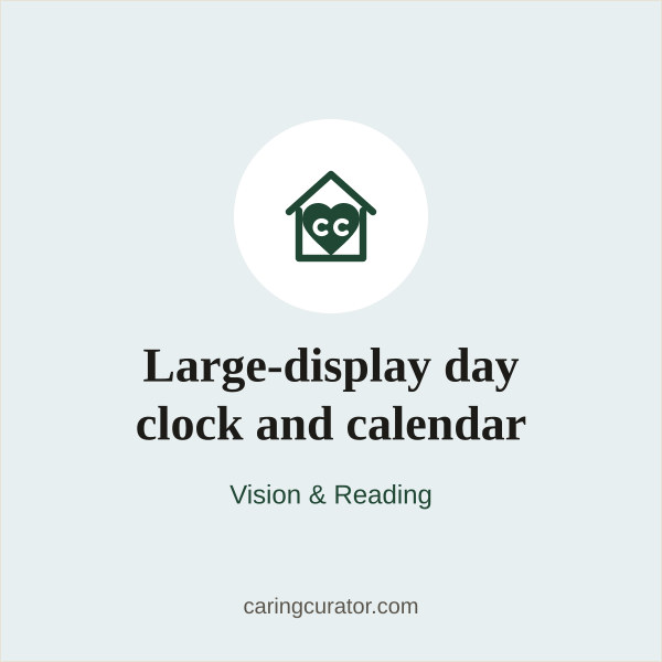 Large-display day clock and calendar