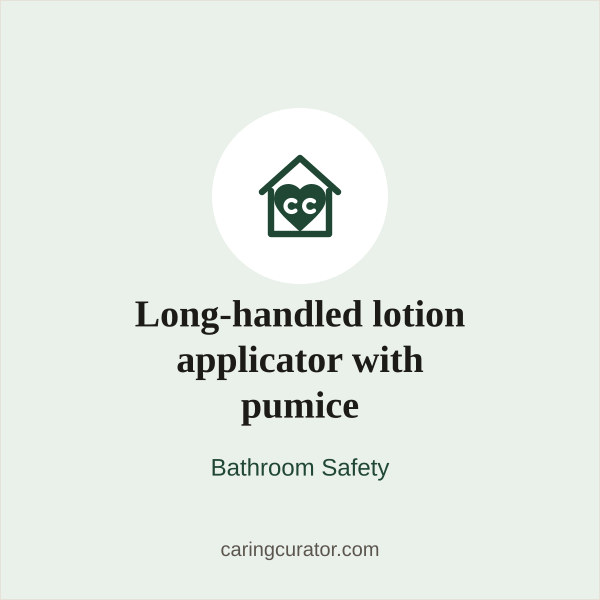 Long-handled lotion applicator with pumice
