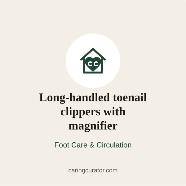 Long-handled toenail clippers with magnifier