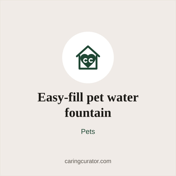 Easy-fill pet water fountain