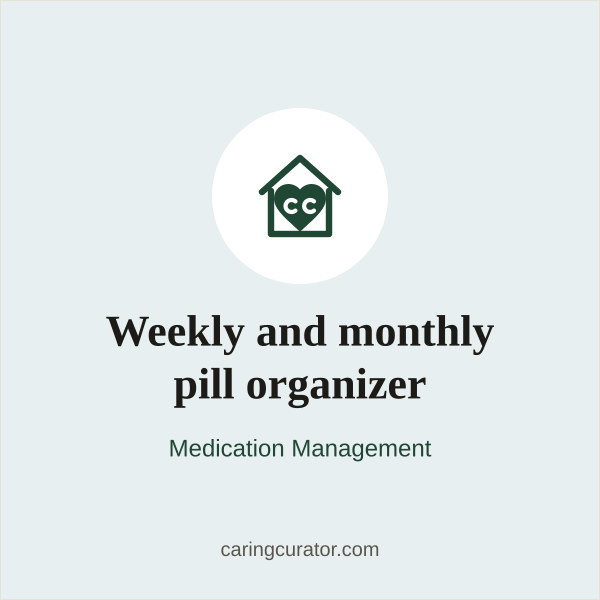 Weekly and monthly pill organizer