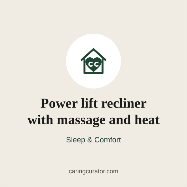 Power lift recliner with massage and heat